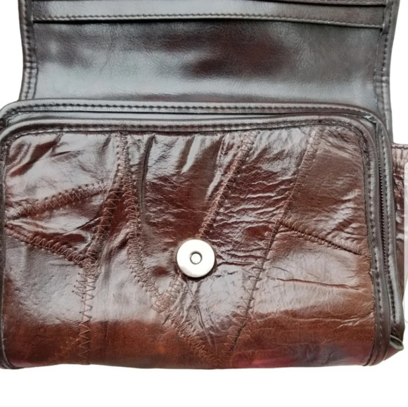 MARC CHANTEL VINTAGE STITCH PATCHWORK LEATHER HANDBAG - Picture 9 of 9